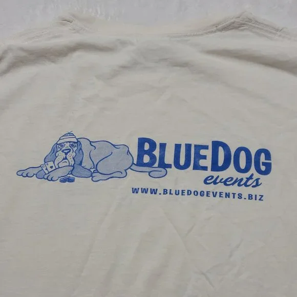 Tournament Champion BlueDog Events CA T-Shirt White XL Poker Distressed - Picture 6 of 9